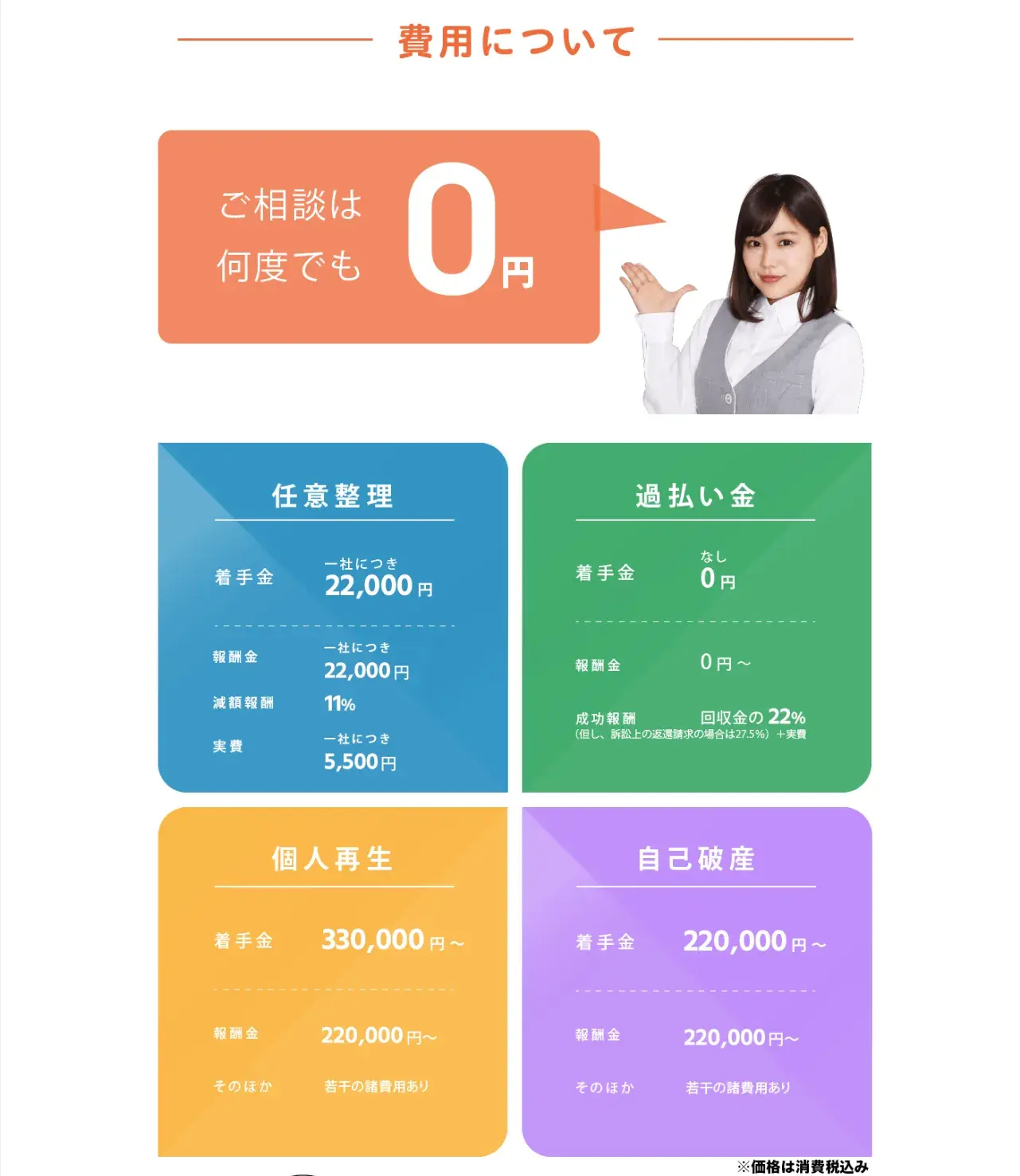 弁護士法人ひばり法律事務所費用に関する公式サイト画像