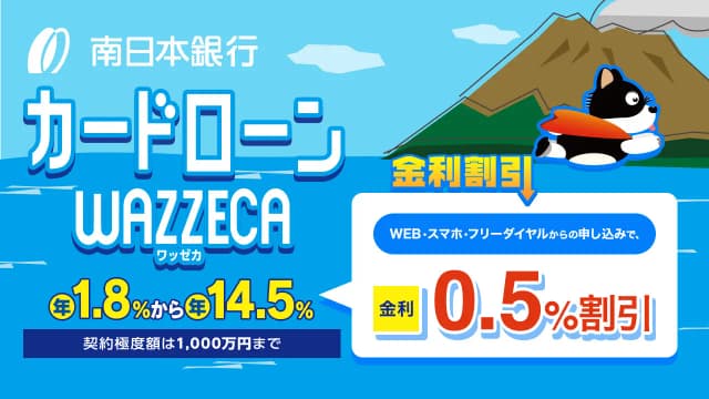 南日本銀行カードローン「WAZZECA（ワッゼカ）」