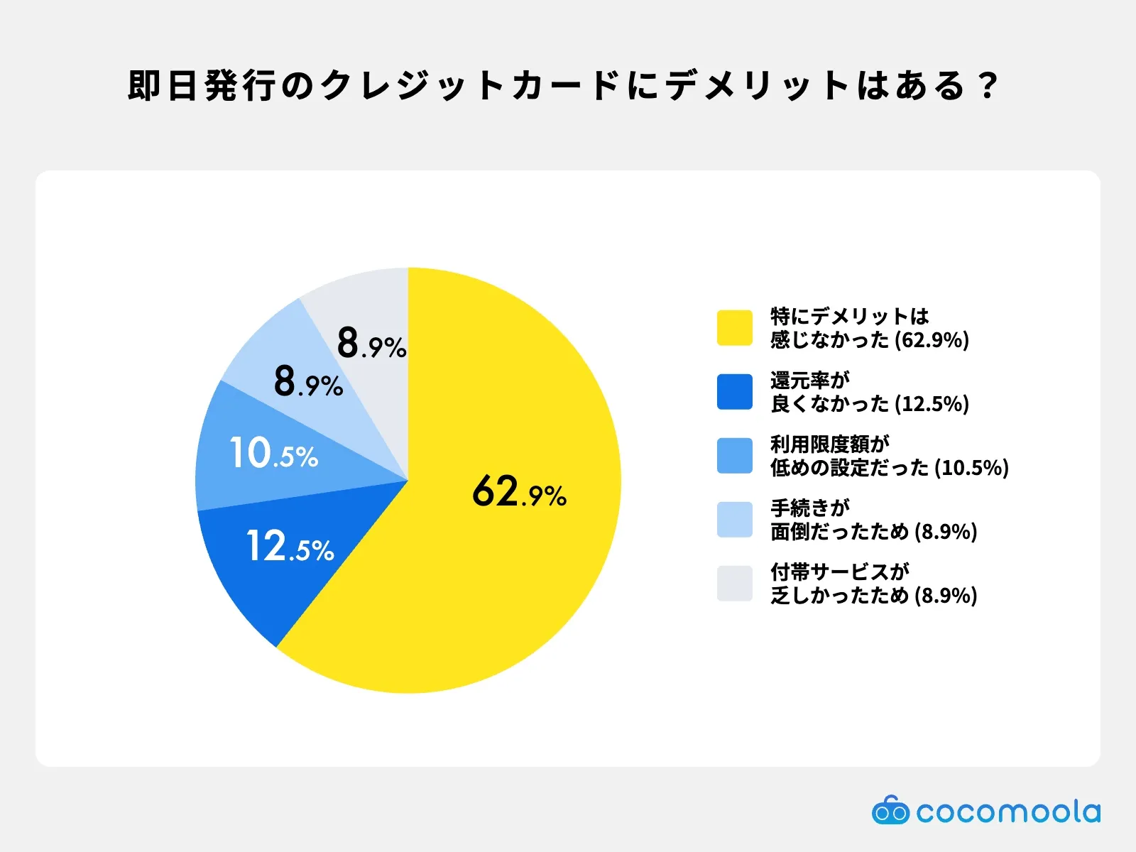 即日発行のクレジットカードを利用して-デメリットに感じた点は.？調査結果の画像